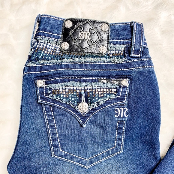 Miss Me Bling Bootcut Women’s Jeans Flap Pocket - Picture 2 of 6